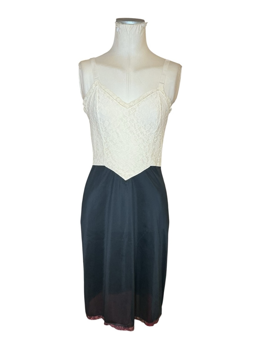 Vintage 1950s Lace Nylon Slip Dress